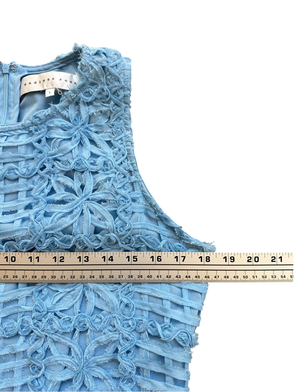 Antropologie Endless Rose Blue Textured Sleeveless Maxi Dress Size L - Picture 9 of 13